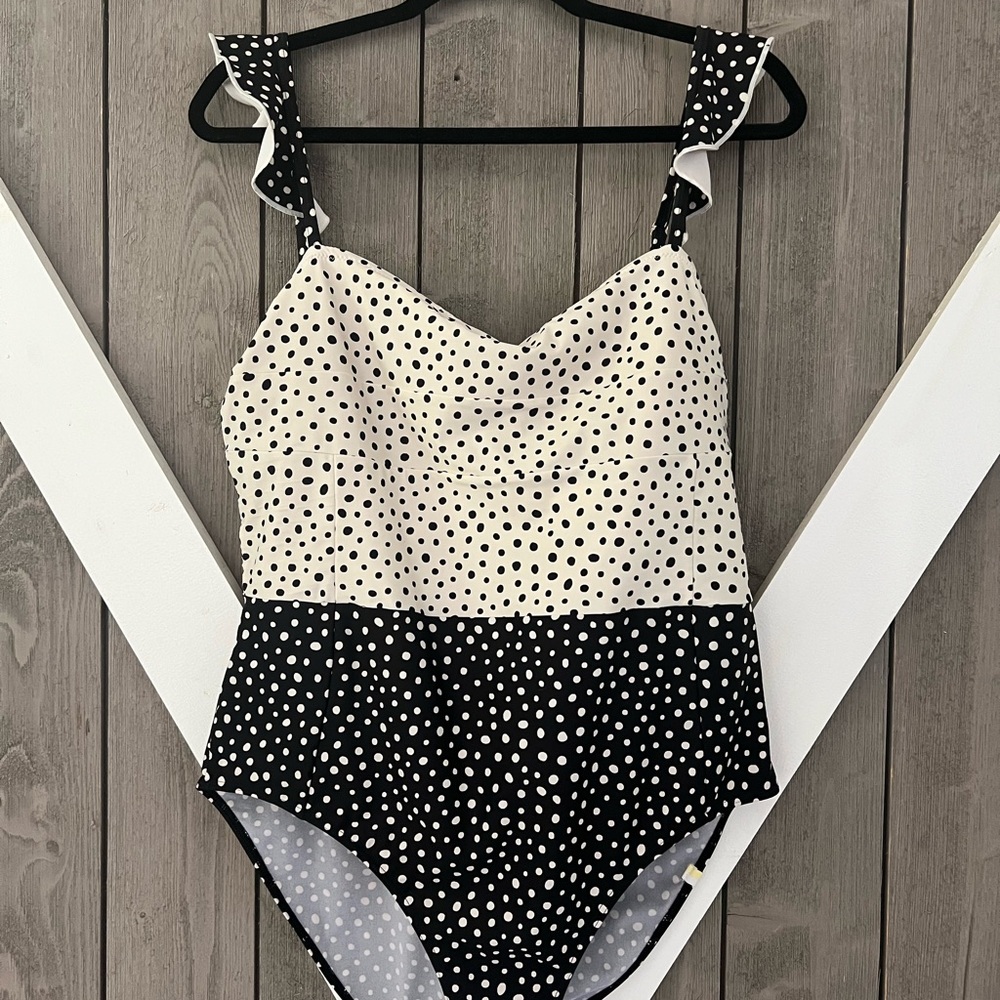 Summersalt Black and White Polka Dot One Piece